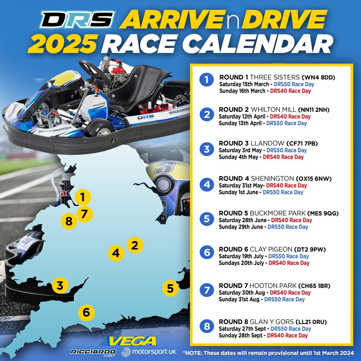 DRS 2025 CADET ARRIVE N DRIVE CALENDAR