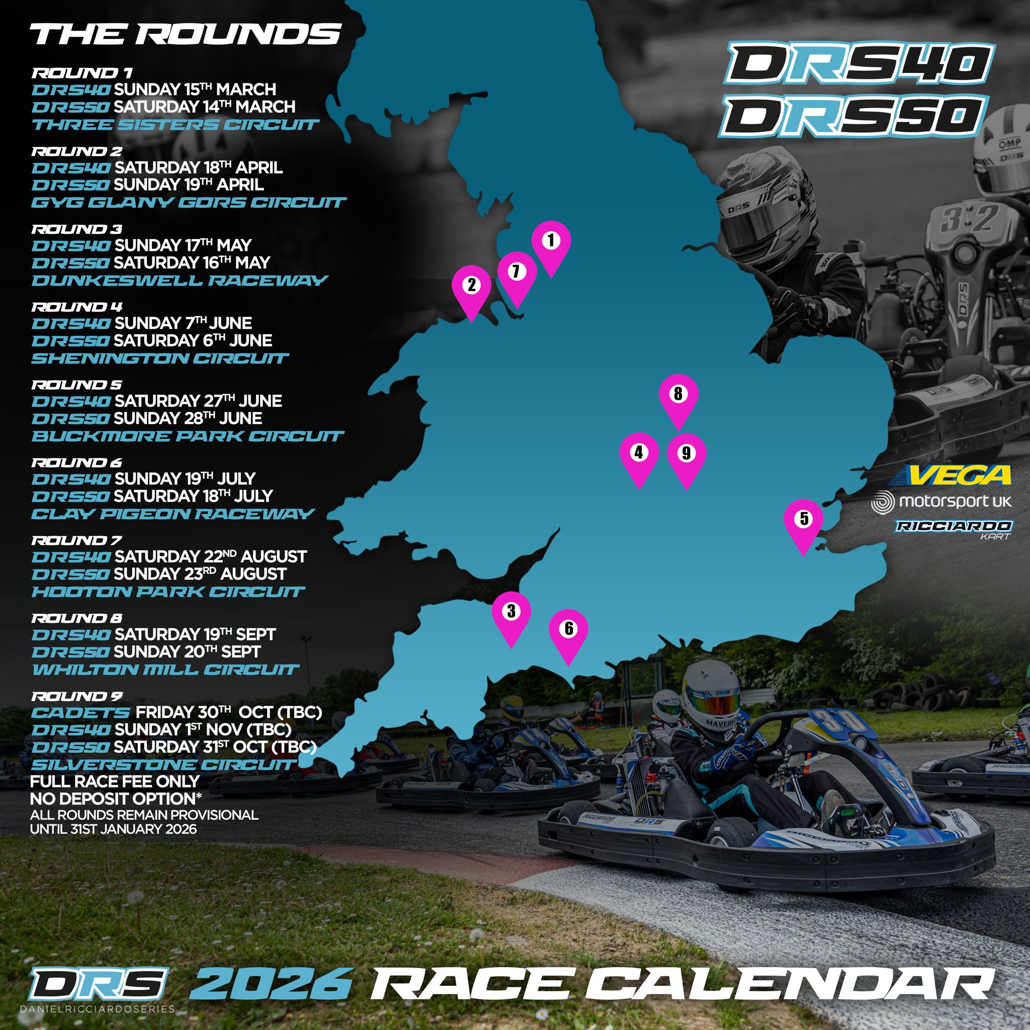DRS calendar 2026